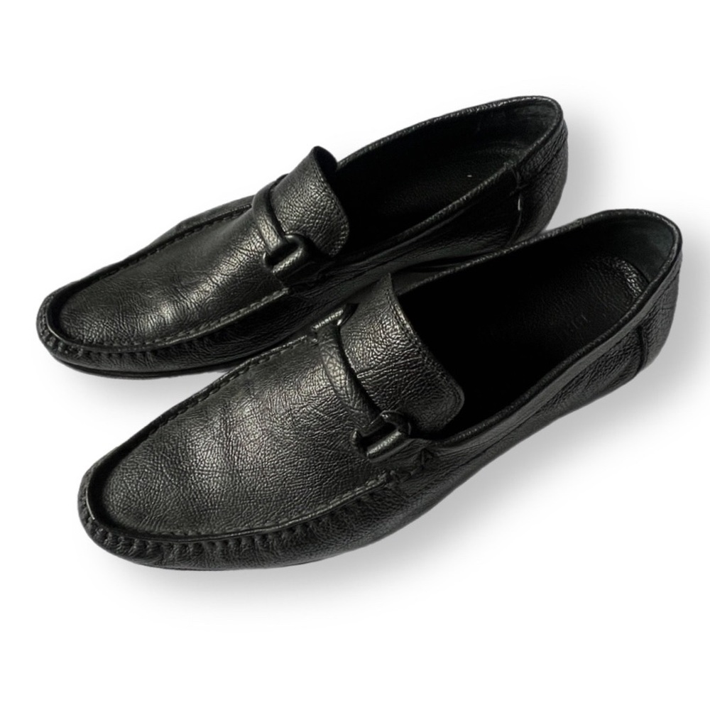 Bruno Magli Black Leather Gerund Loafers